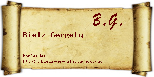 Bielz Gergely névjegykártya